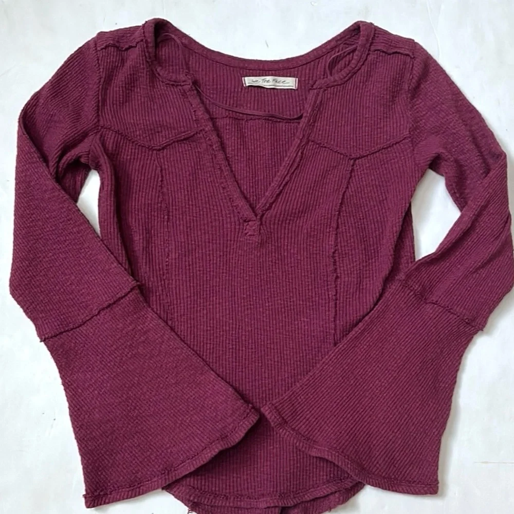 Free People Give Me A Little Bell Sleeve Rib Top - Picture 5 of 14